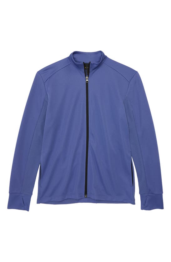 Zella Kids' To Go Full-zip Track Jacket In Blue Marlin