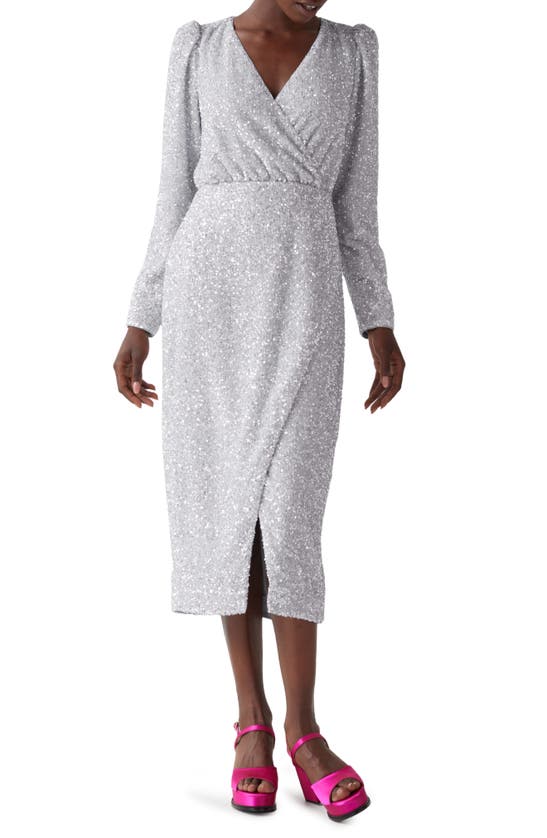 knee length dresses for ladies Midnights Sequin Midi Dress main image 1
