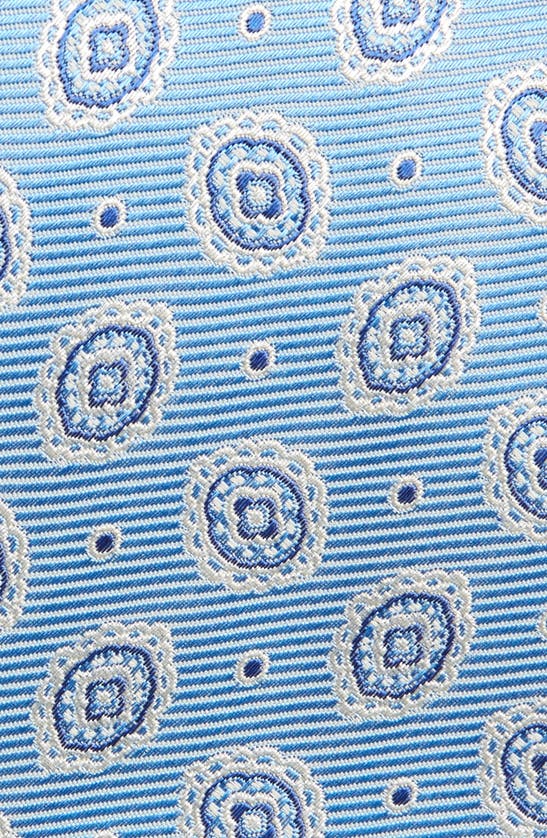 Shop David Donahue Geometric Medallion Silk Tie In Sky