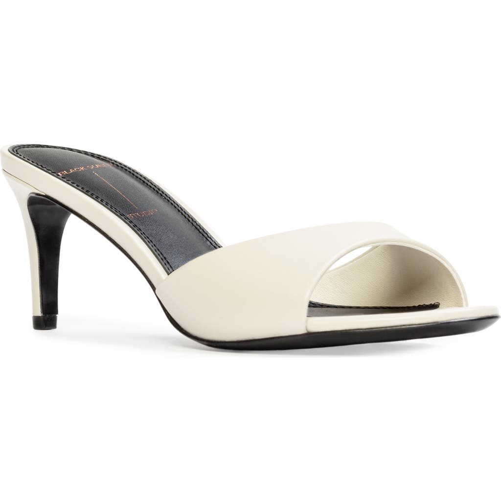 Black Suede Studio Freddie Slide Sandal In Coconut Nappa