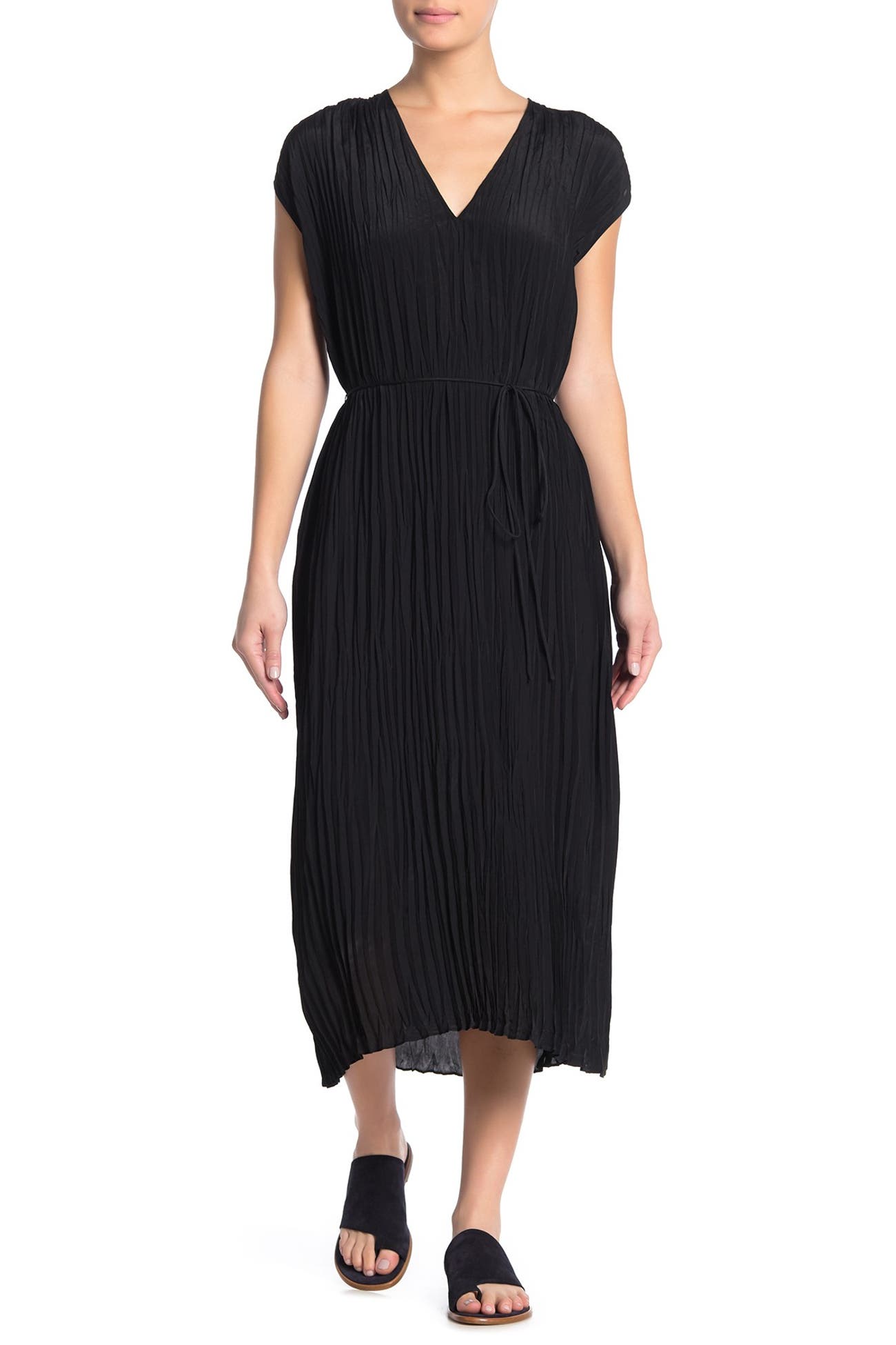 Vince | Crinkle Pleat V-Neck Dress | Nordstrom Rack