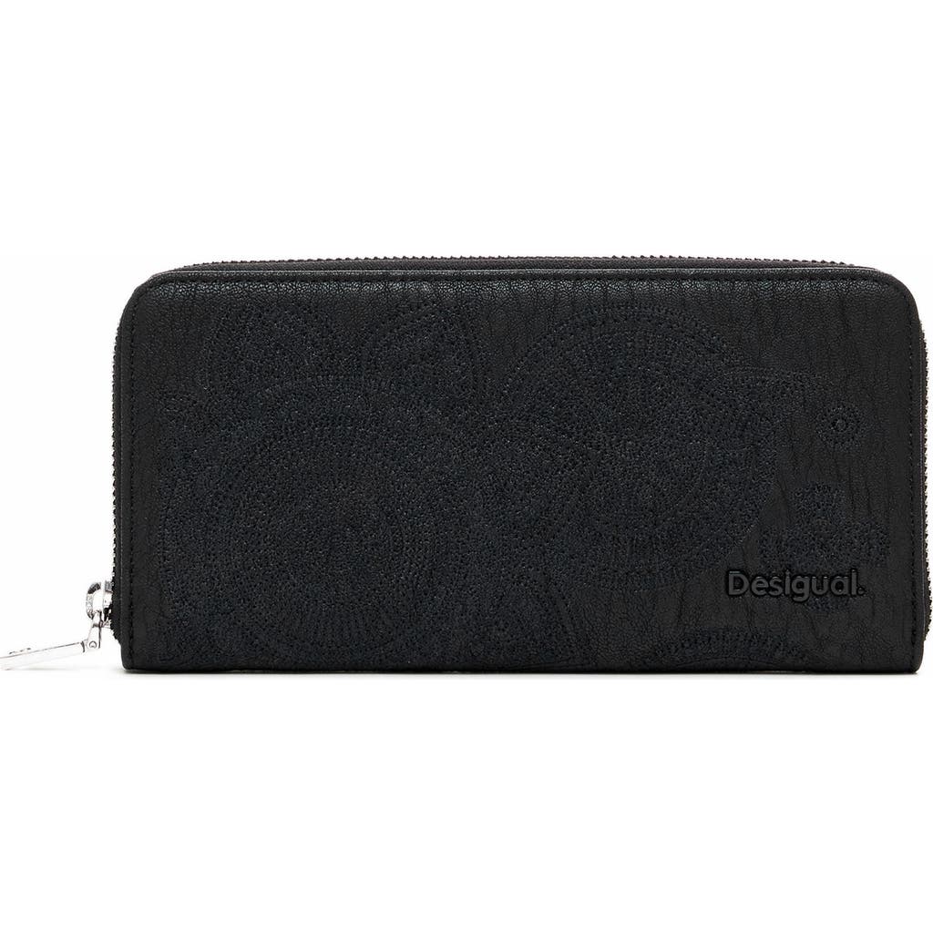 Desigual Mone Dejavu Faux Leather Wallet In Black