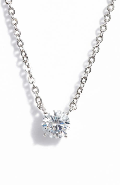 Nordstrom Cubic Zirconia Pendant Necklace in Clear- Silver at Nordstrom