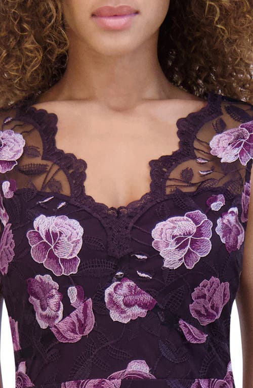 KENSIE KENSIE FLORAL EMBROIDERED SHEATH COCKTAIL DRESS