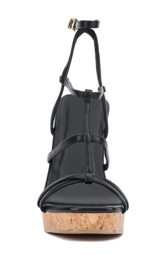 New York And Company Abla Platform Wedge Sandal In Black