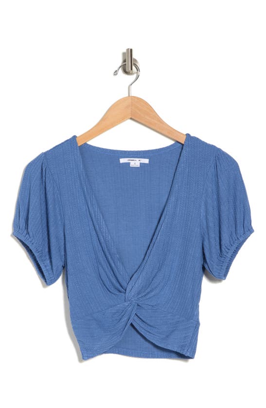 O'neill Hilda Knot Front Knit Crop Top In Blu
