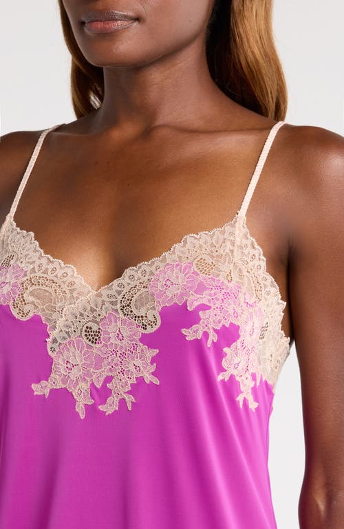 Shop Natori Enchant Lace Trim Satin Chemise In Radiant Orchid