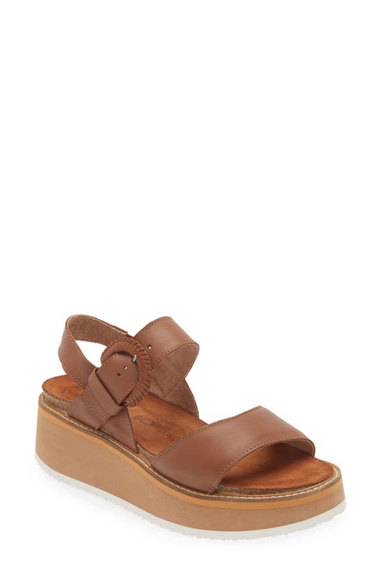 Shop Naot Crepe Platform Sandal In Caramel Leather