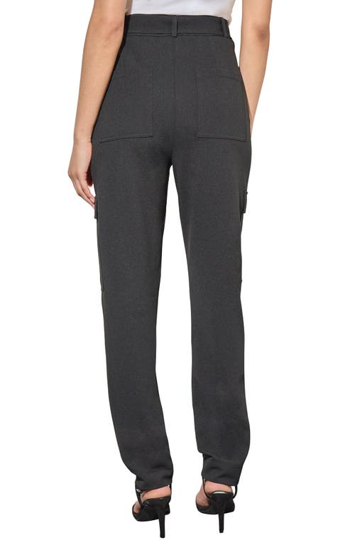 Shop Ming Wang Deco Crepe Cargo Pants In Black