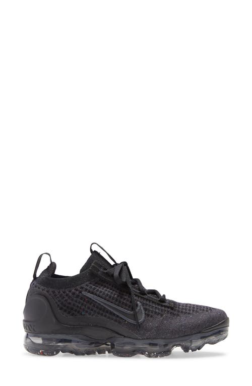 Shop Nike Kids' Air Vapormax 2021 Fk Sneaker In Black/black/anthracite