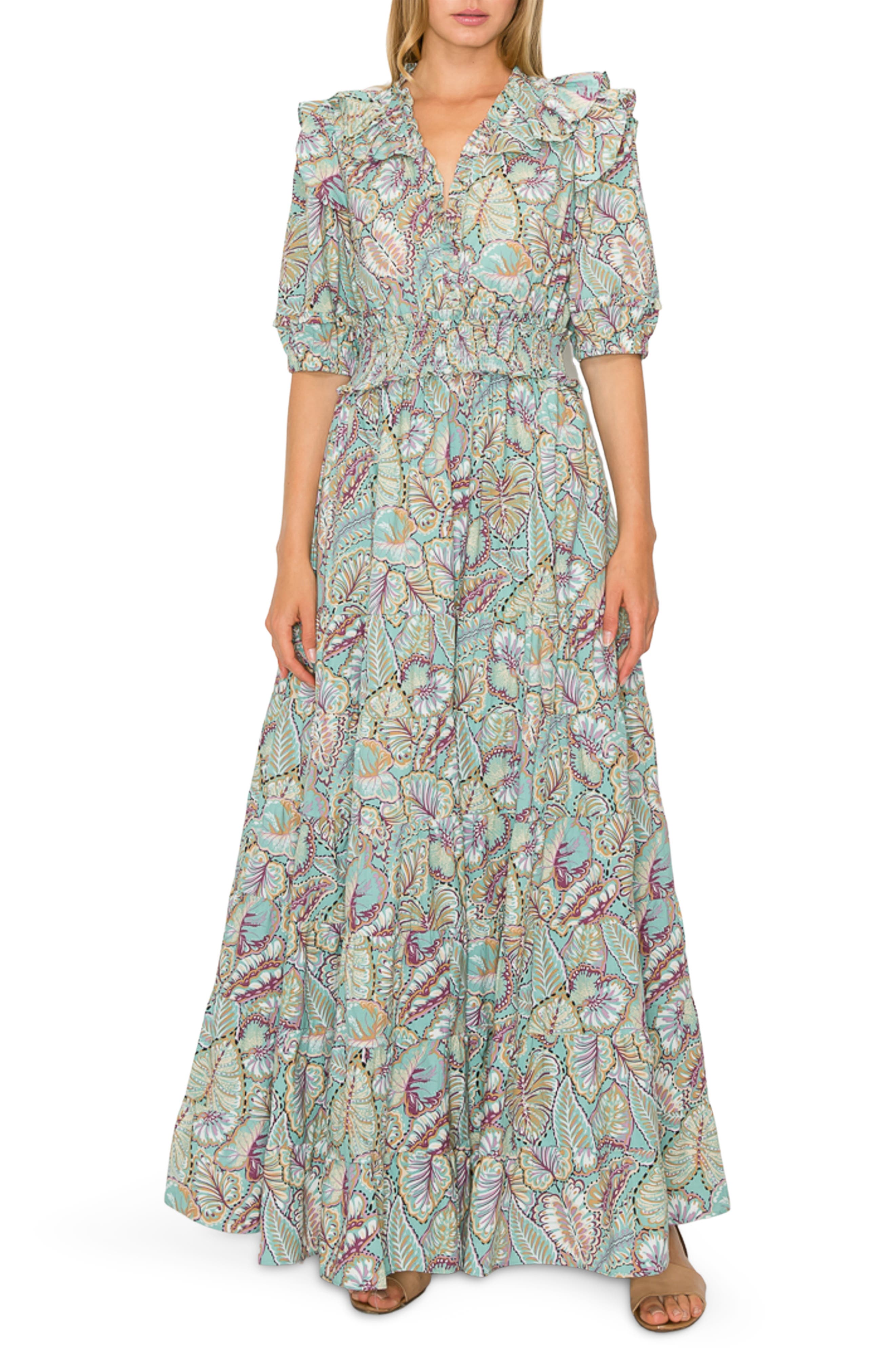 light blue green dress