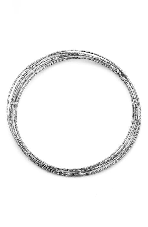 Fzn Stacked Bangle Bracelet In Silver