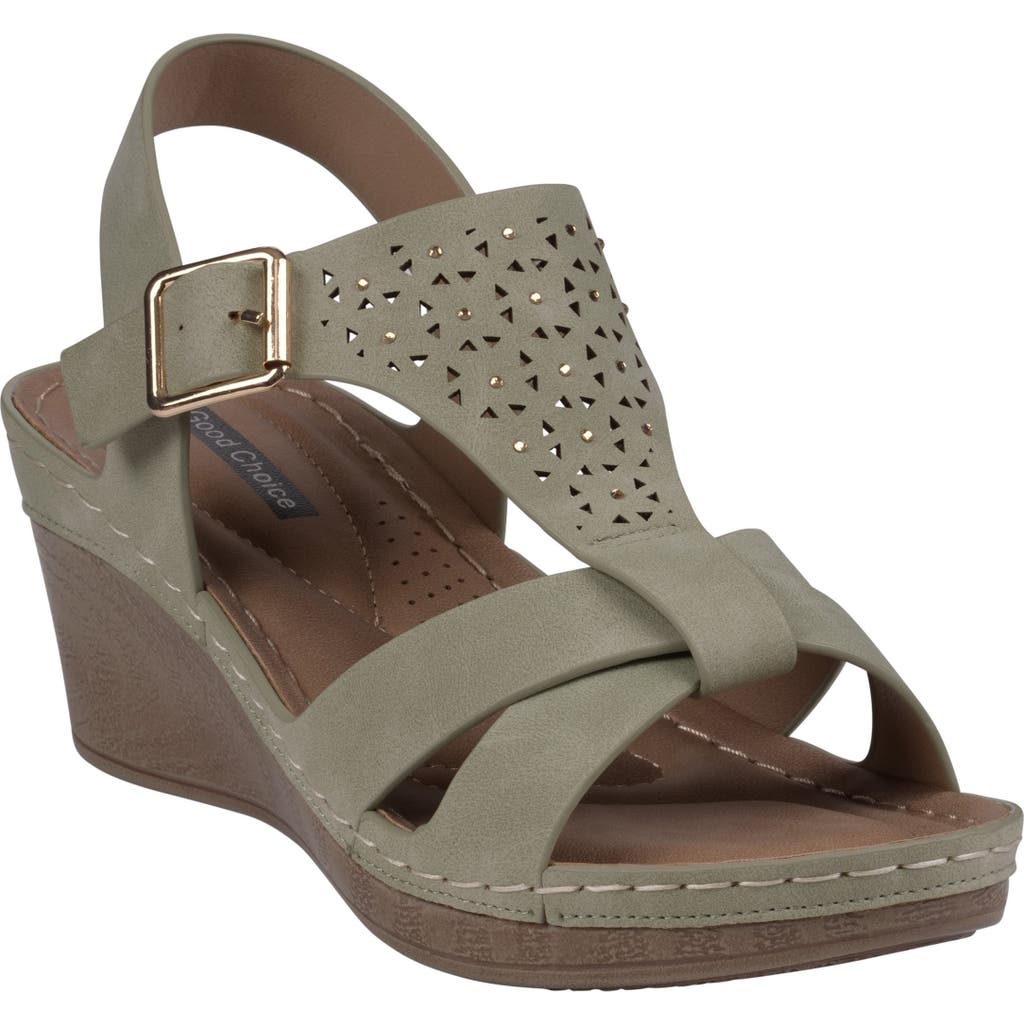 Good Choice New York Cole Ankle Strap Platform Wedge Sandal In Mint