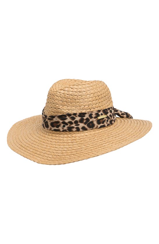 Vince Camuto Lala Tie Band Panama Hat In Leopard
