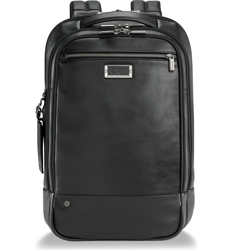 Briggs Riley Medium Leather Rfid Pocket Laptop Backpack