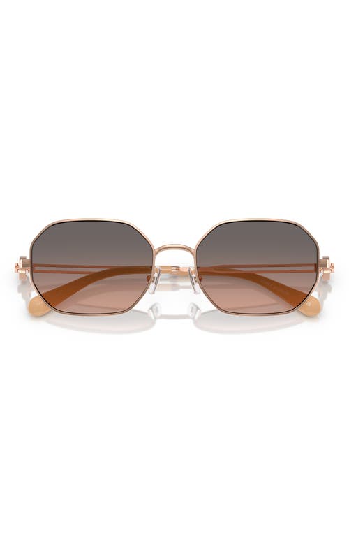 Tory Burch 55mm Gradient Irregular Sunglasses In Rose Gold