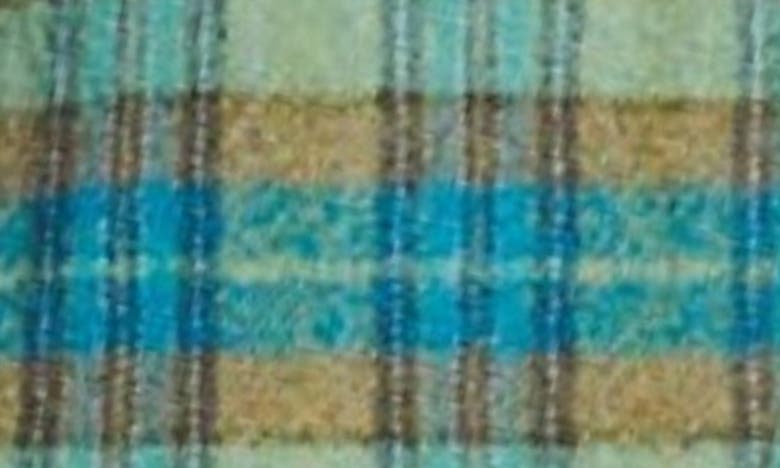 Sandro Wool Check Shirt Jacket In Blue / Yellow