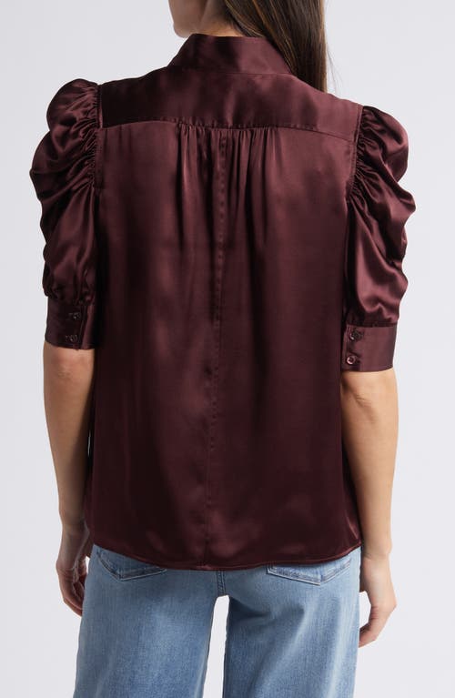 Shop Frame Gillian Silk Button-up Shirt In Wine