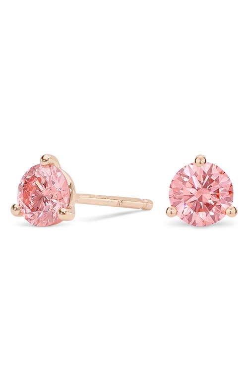 Shop Lightbox 2-carat Lab Grown Diamond Solitaire Stud Earrings In Pink/14k Rose Gold