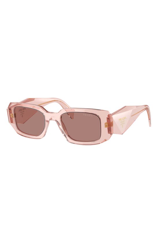 Prada 51mm Rectangular Sunglasses In Lite Brown