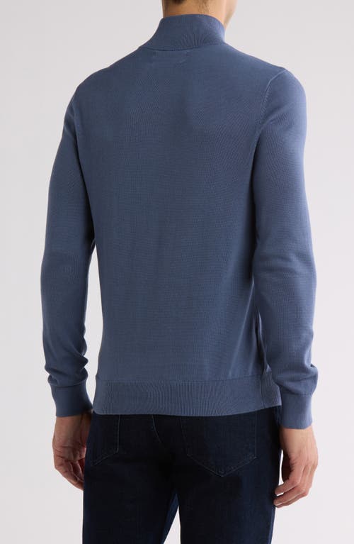 Original Penguin Half Zip Cotton Jersey Sweater In Vintage Indigo