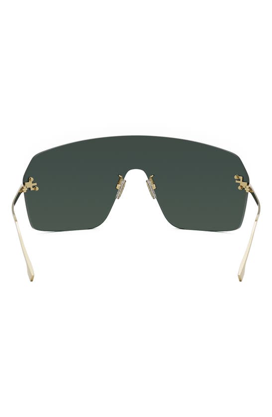 Shop Fendi The  First Rectangular Shield Sunglasses In Solid Blue / Silver Flash