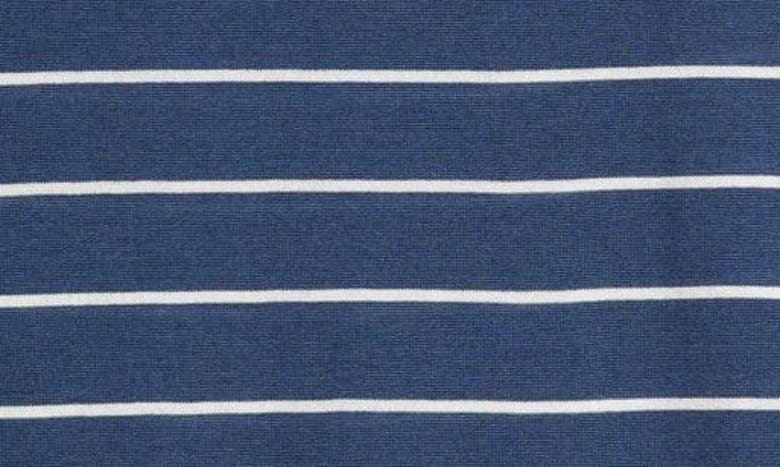 Shop Nordstrom Stripe Wool & Silk Crewneck Sweater In Navy Denim