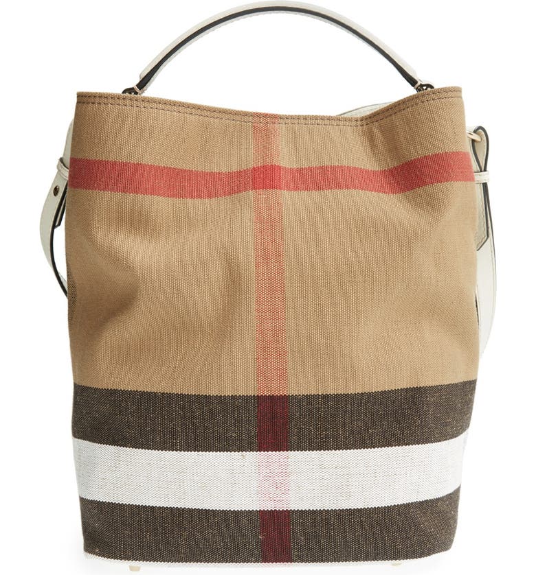 Burberry Brit 'Medium Susanna' Canvas Check Bucket Bag | Nordstrom