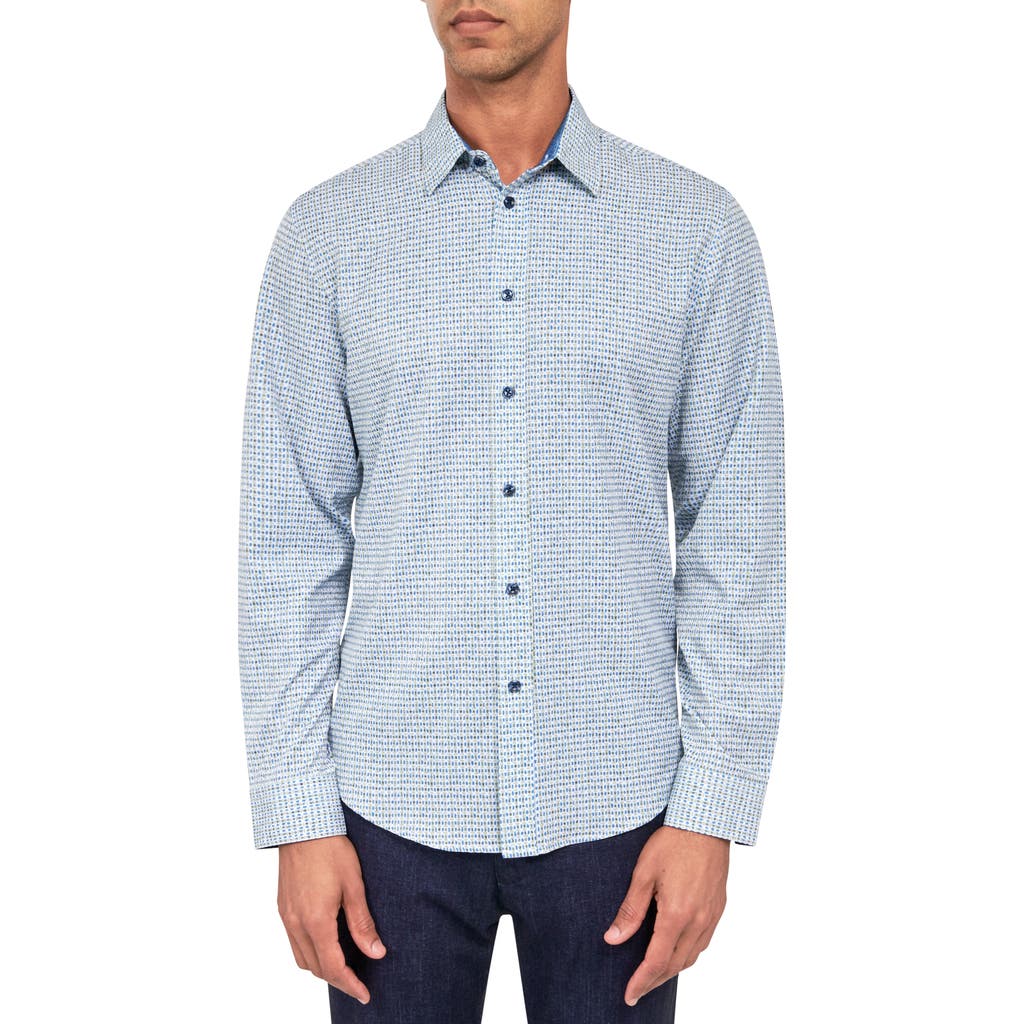 Brooklyn Brigade Geo Recycled 4-way Stretch Performance Long Sleeve Shirt In Green