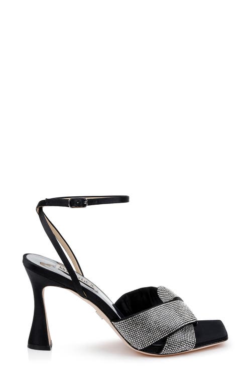 Shop Badgley Mischka Collection Brinlee Ankle Strap Sandal In Black Satin