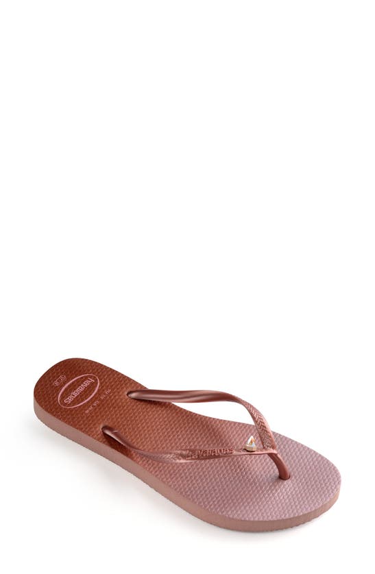 Havaianas Slim Flatform Flip Flops In Crocus Rose-pink In Crocus Rose
