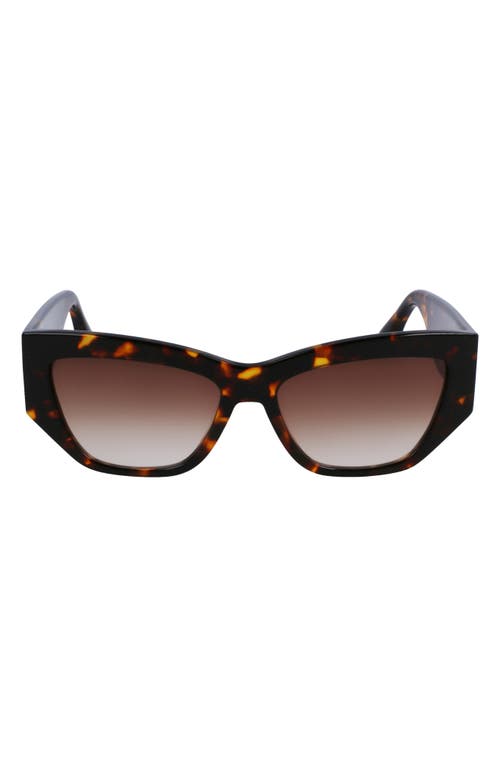 Victoria Beckham 55mm Cat Eye Sunglasses in Dark Havana at Nordstrom