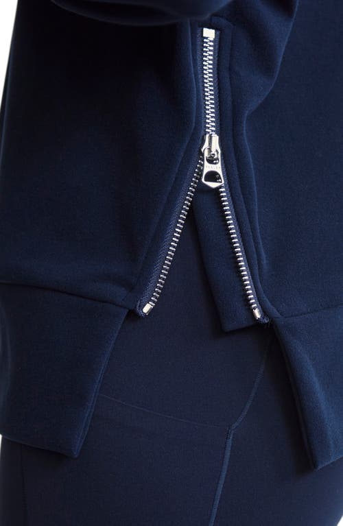 Varley Horton Side Zip Midlayer Sweatshirt In Dark Sapphire In Dark Sapphire