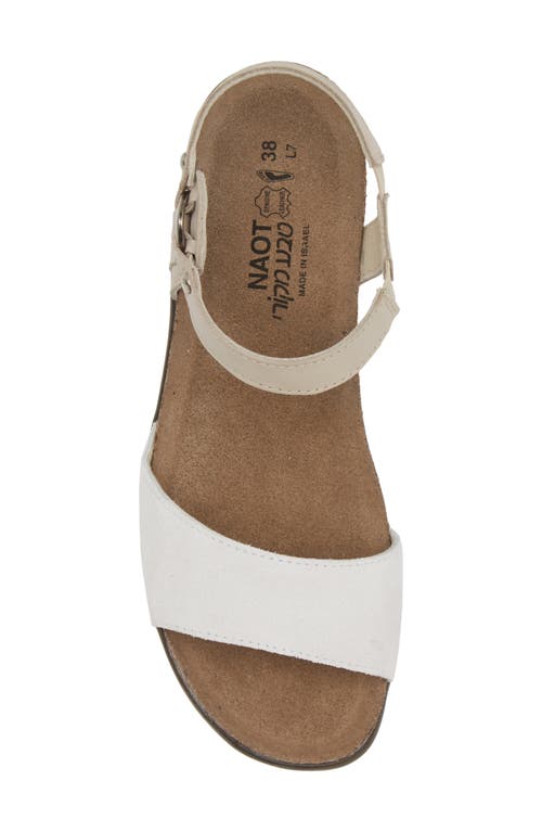 Shop Naot Sabrina Sandal In White Suede/ivory Leather