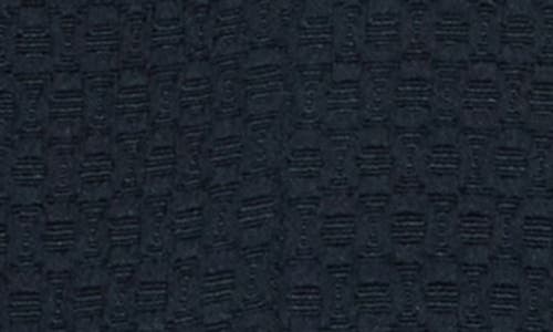 Amanda & Chelsea Ruched Sleeve Jacquard Blazer In Navy