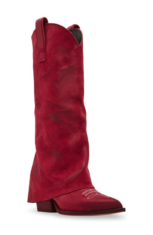 Sorvino Western Boot in Red Suede