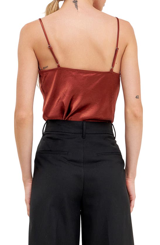 Endless Rose Cowl Neck Camisole In Brown
