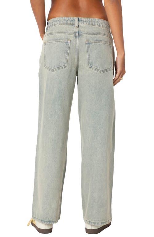 Shop Edikted Magda Low Rise Wide Leg Jeans In Blue