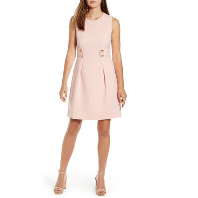 Anne Klein Anne Crepe Fit & Flare Dress, Pink