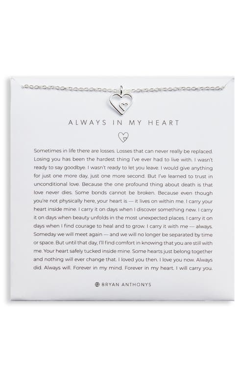 Bryan Anthonys Always in My Heart Pendant Necklace in Silver