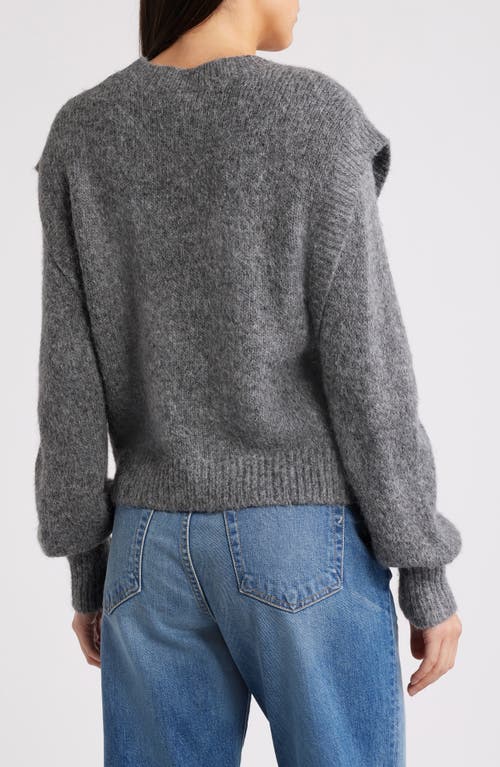 Shop Treasure & Bond Shoulder Detail Crewneck Sweater In Grey Dark Heather