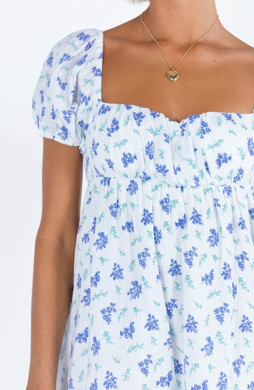 Shop Princess Polly Let's Dance Floral Minidress In Blue