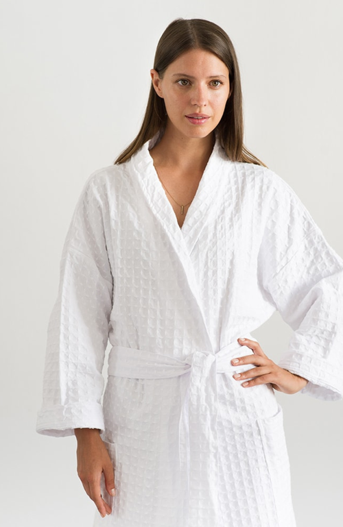 Shop Mungo Lattice Weave Robe In White