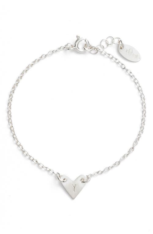 Nashelle Initial Heart Bracelet in Silver-Y at Nordstrom
