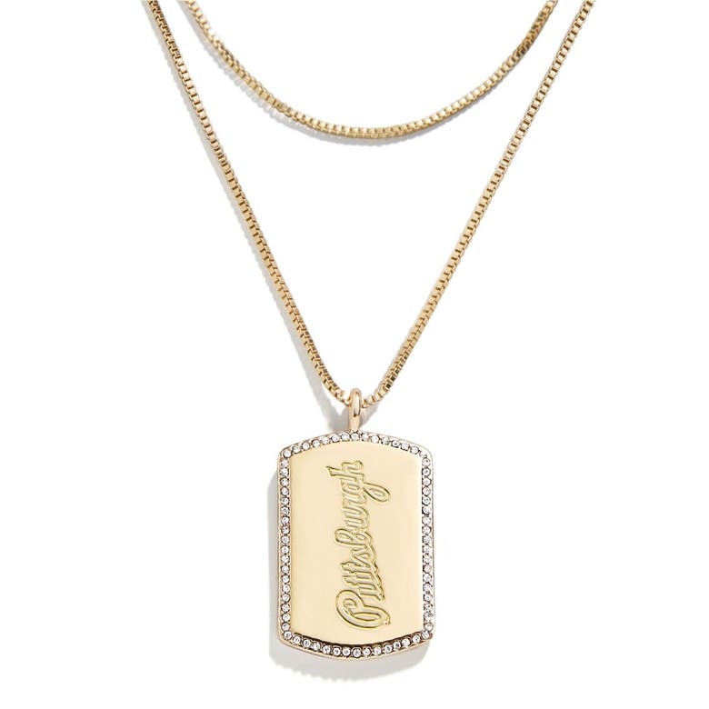 Shop Wear By Erin Andrews X Baublebar Pittsburgh Pirates Dog Tag Necklace In Gold