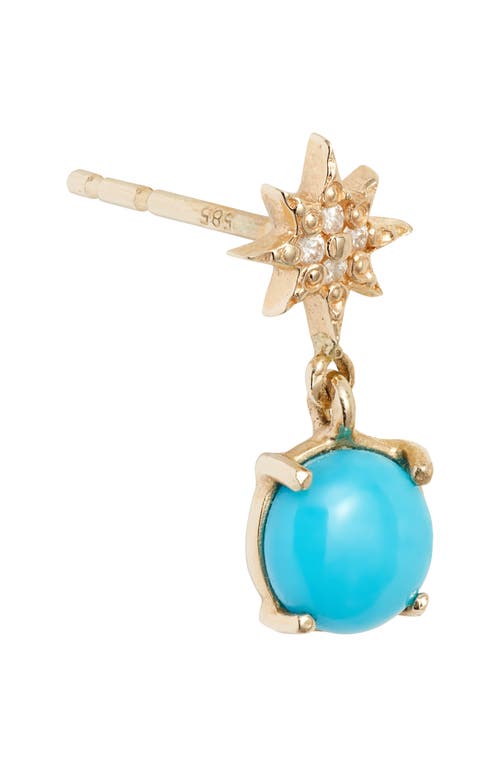 Shop Anzie Star Drop Earrings In Turquoise/aqua