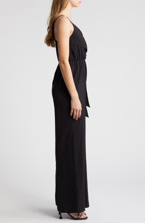 Shop Chelsea28 Side Tie Wide Leg Jumpsuit In Black