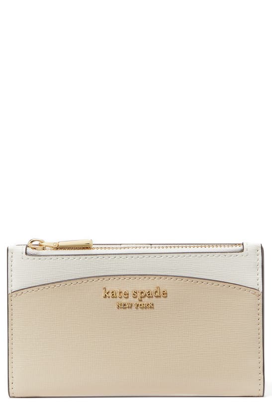 Kate Spade Morgan Colorblock Saffiano Leather Wallet In Brown