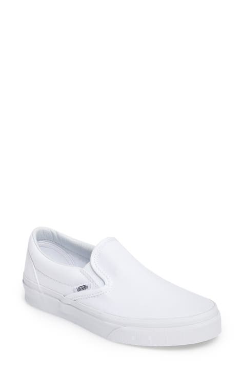 White plain velcro slip on shoe sneaker