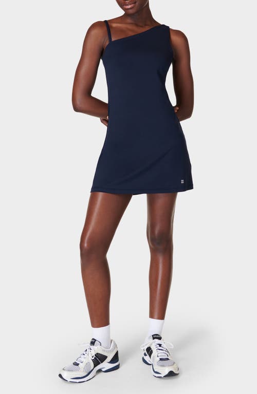 Shop Sweaty Betty All Round Asymmetric Sport Dress In Navy Blue